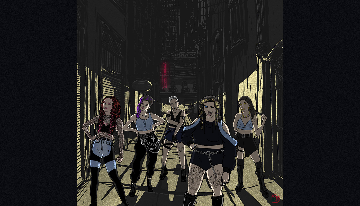 alley artwork Cover Art digital illustration music night pop music Street Urban