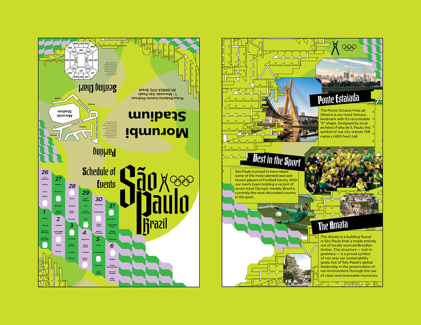 brand identity Brazil brochure college football green Olympics são paulo soccer South America