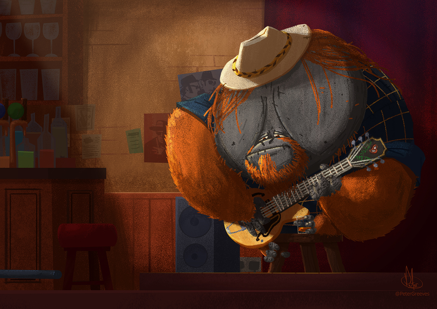 orangutan music The Blues Character design  hat bar Stage chill drink