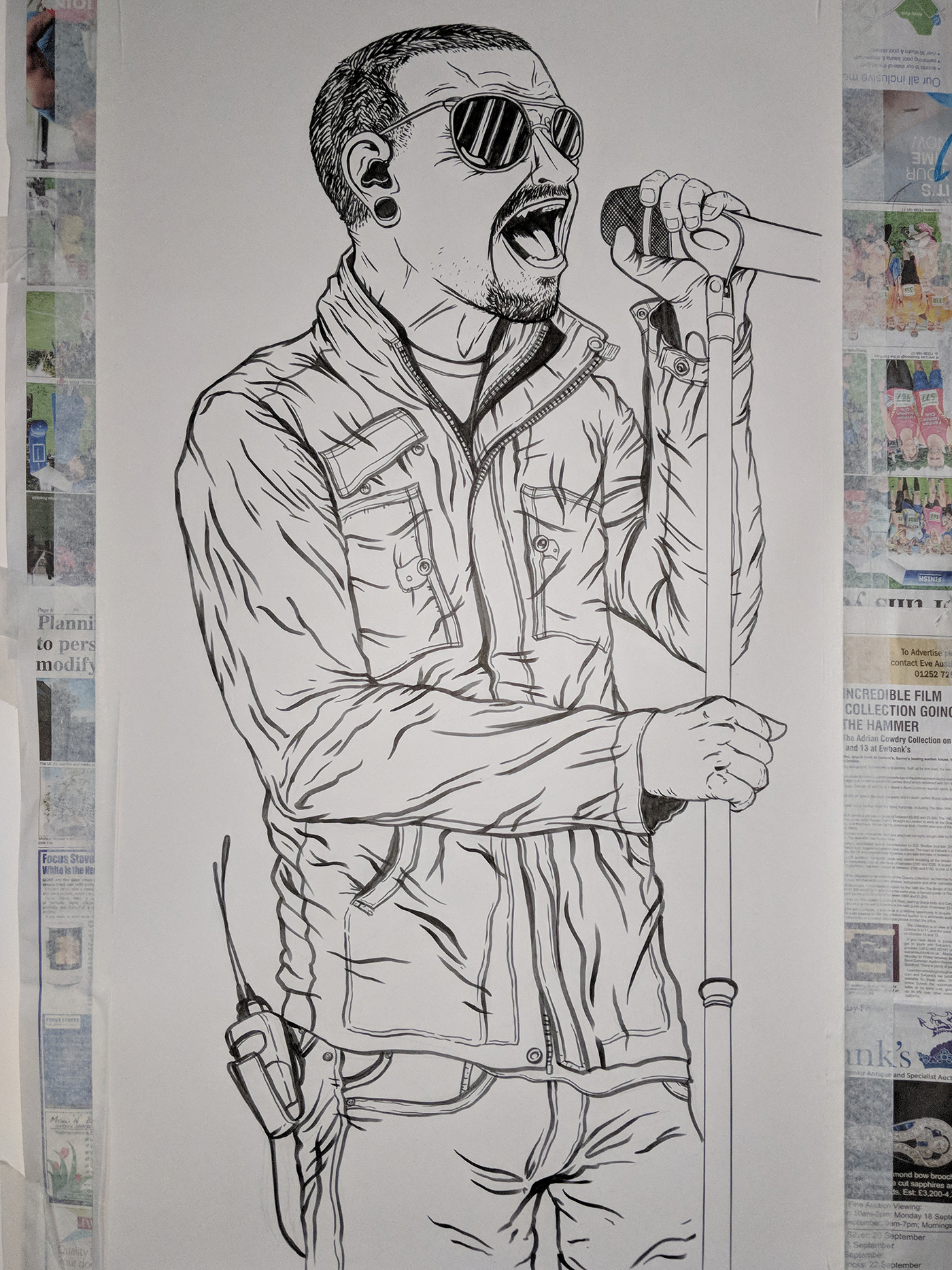 linkin park chester bennington ILLUSTRATION  Drawing  Linkin Park art mike shinoda Fan Art rock music