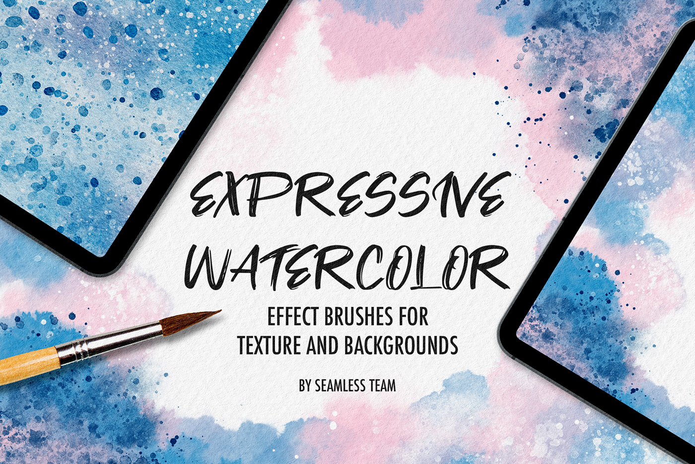 Procreate splashes texture washes watercolor Watercolor brushes 