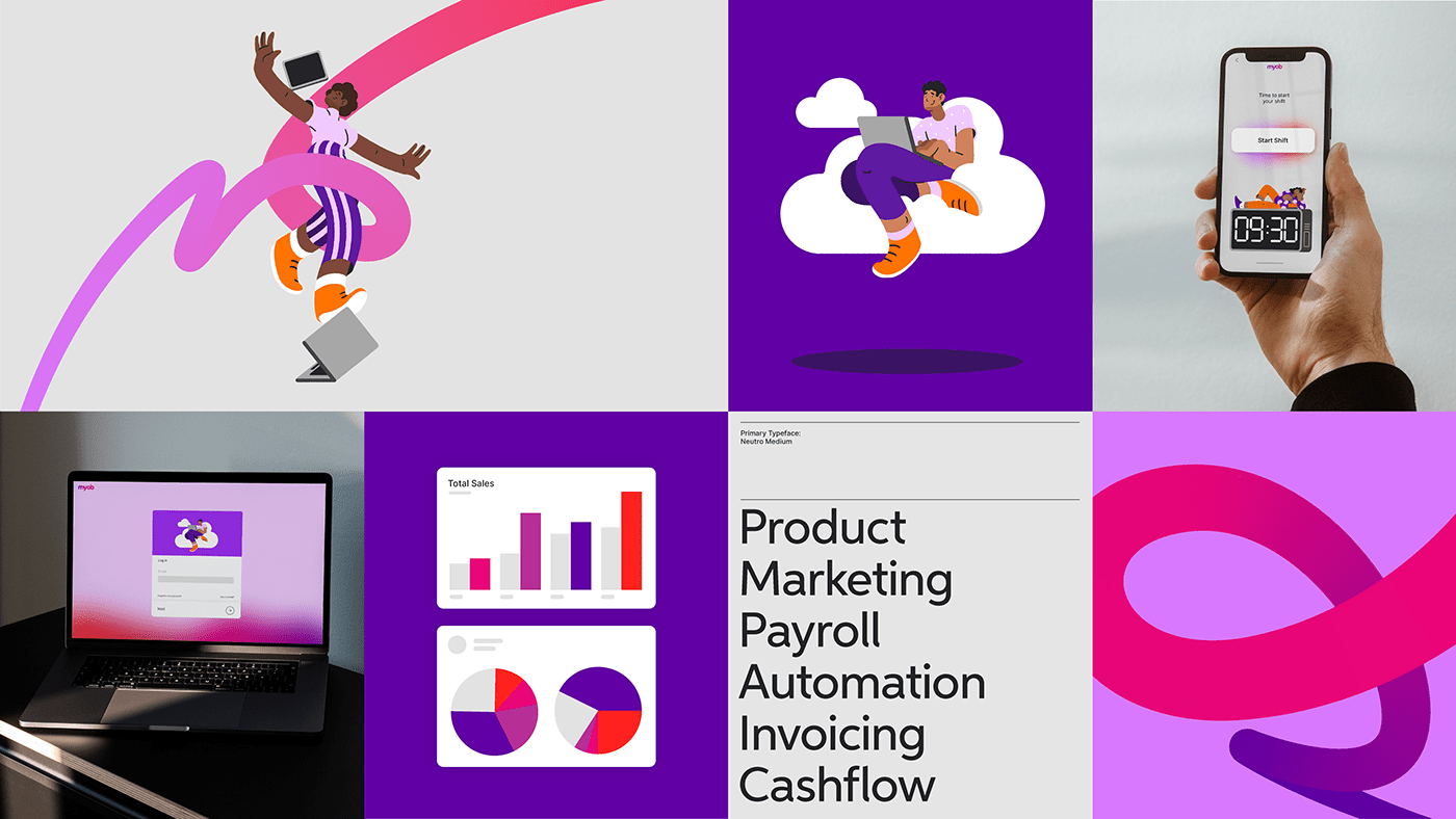accounting branding  ILLUSTRATION  software flow glow gradient identity motion