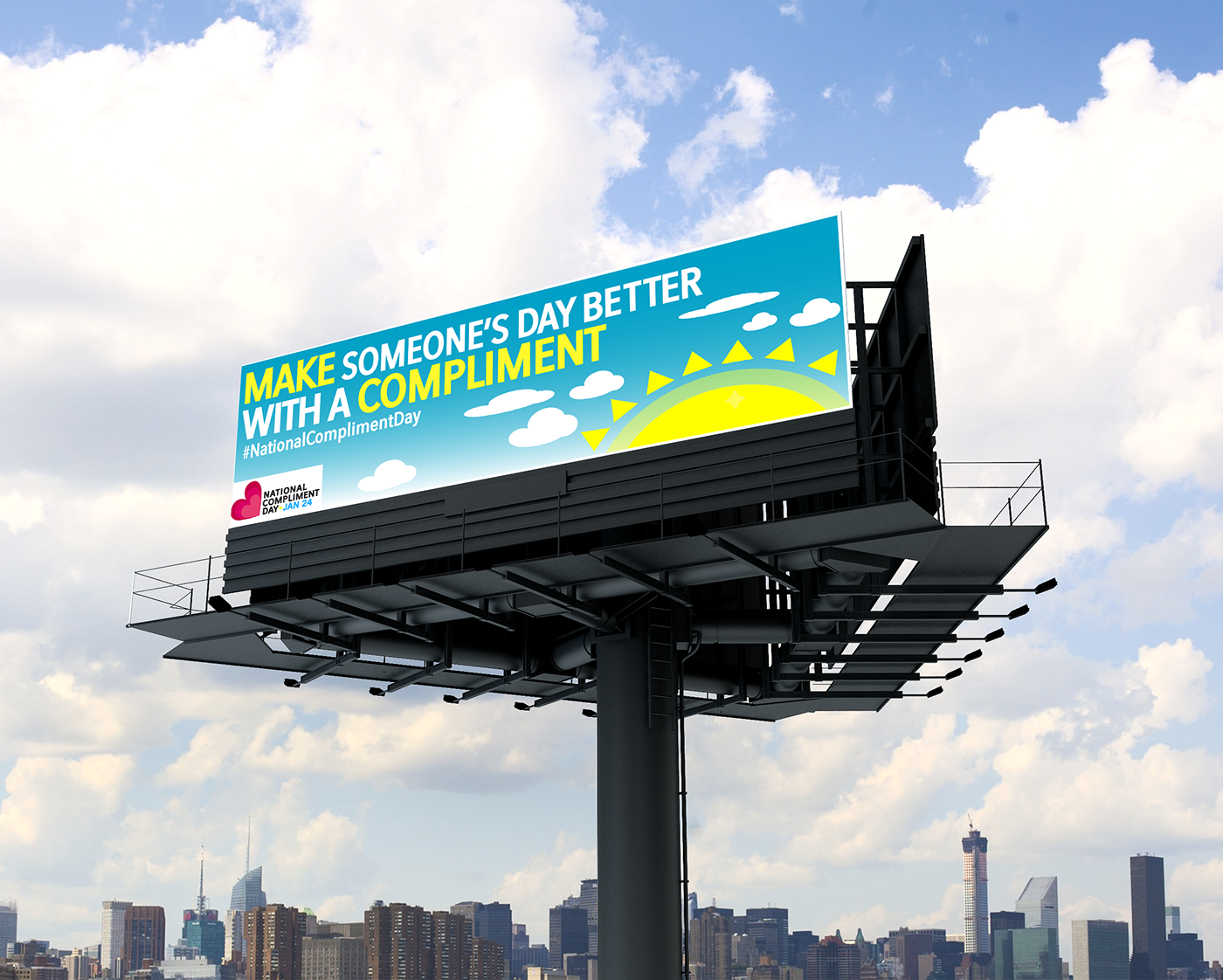 Full Sail Univerty ad campaign Compliment Day National day Billboards logo billboard Mockup facebook