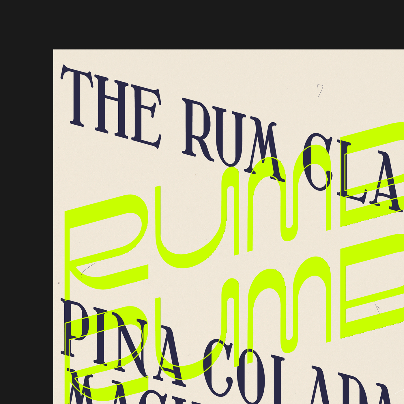 lettering typography   rumba rum bar cuba cocktails DANCE   club