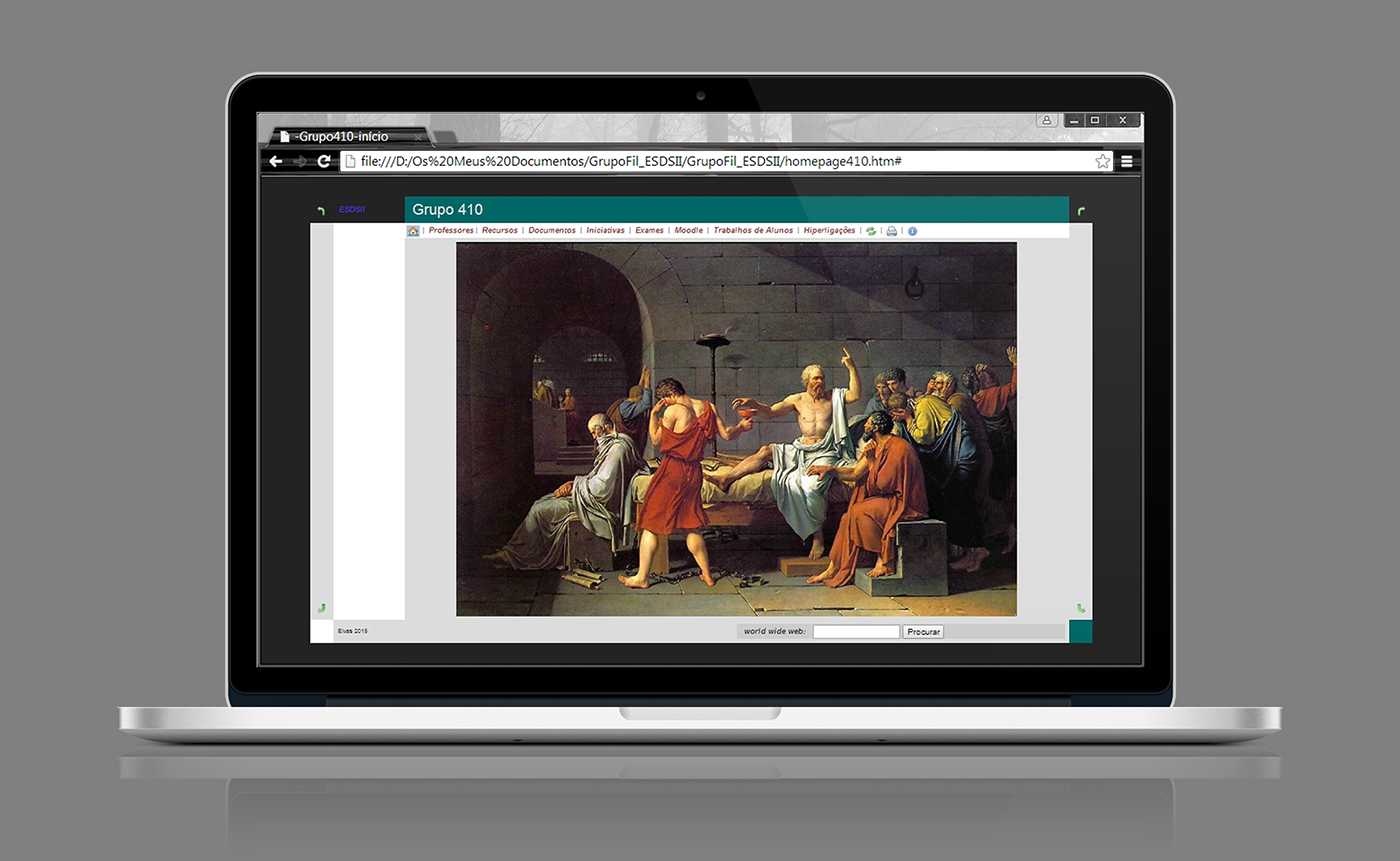 Website teaching plataforma de apoio ao ensino da filosofia pure css layout Made In Portugal