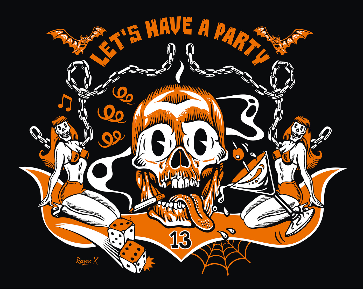 party t-shirt skull