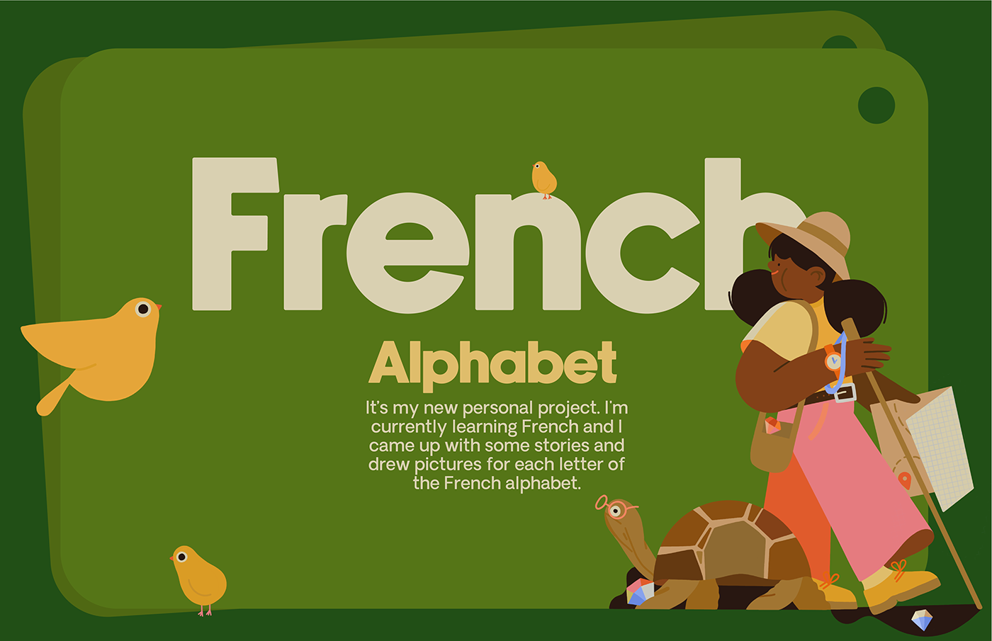 Procreate animals children children illustration alphabet kids cute design French ABC