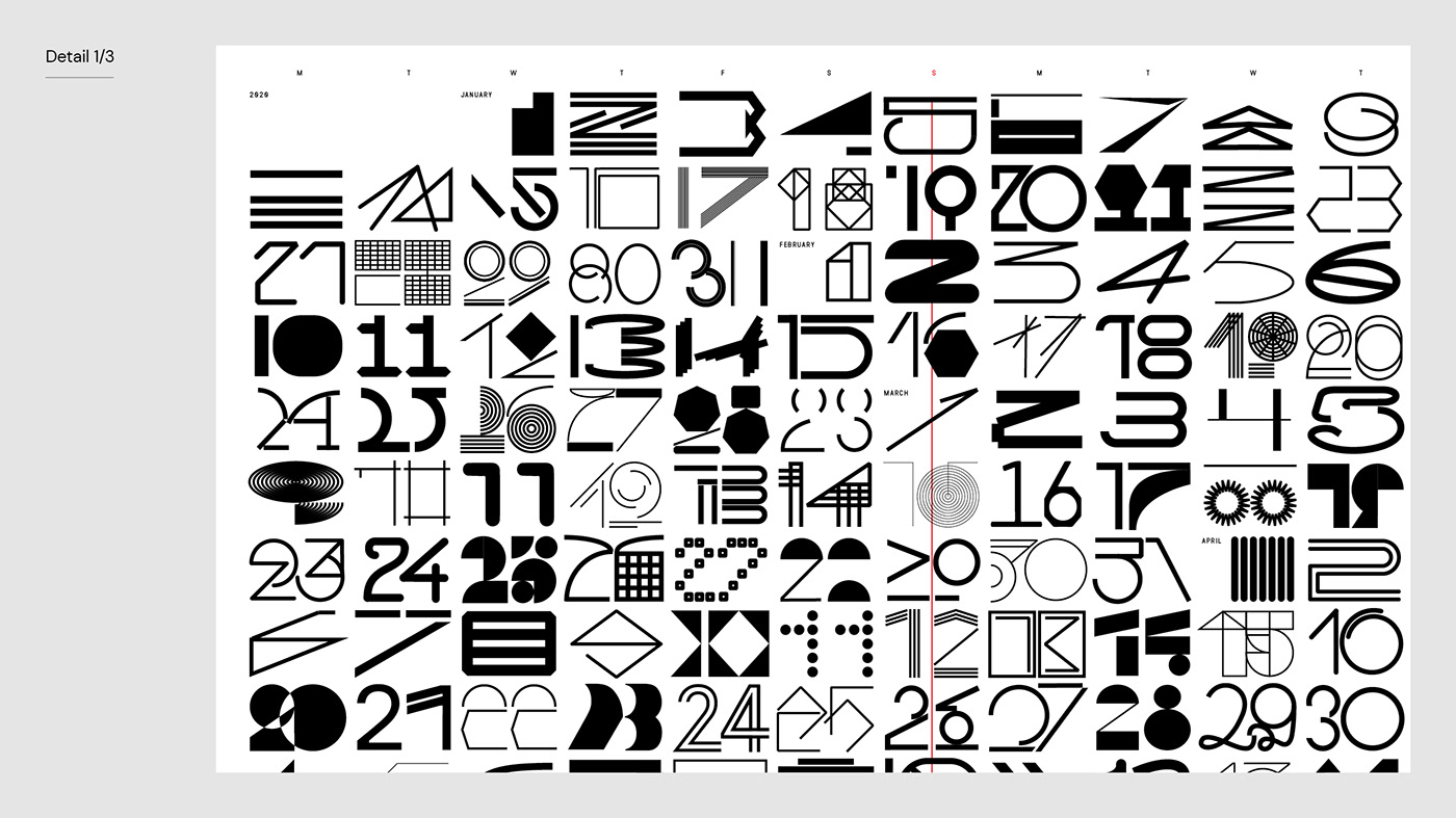 calendar 2020 calendar typography   type custom typeface font type design