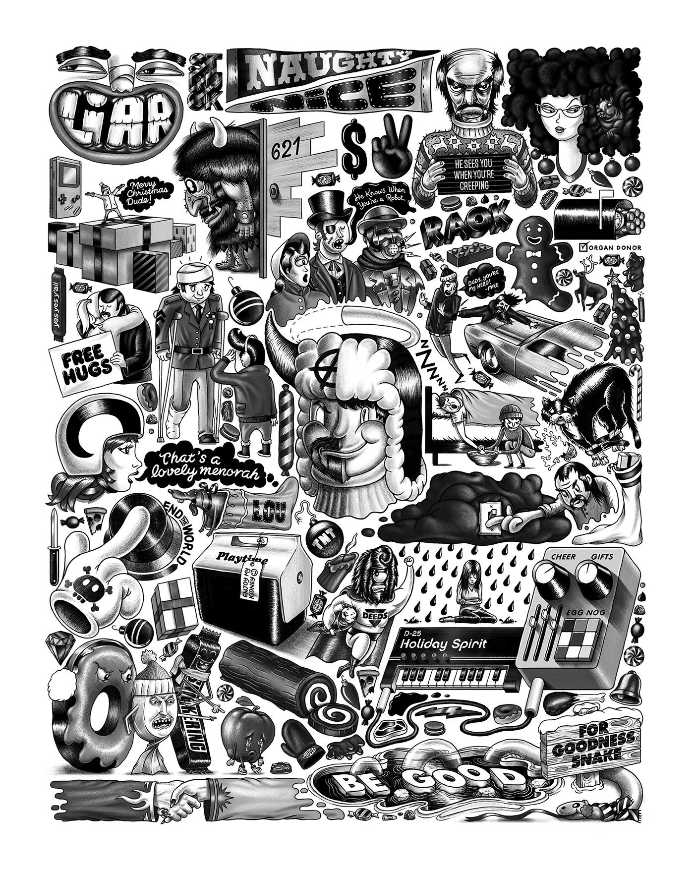 ILLUSTRATION  Poster Design collage funny Character design  dave arcade