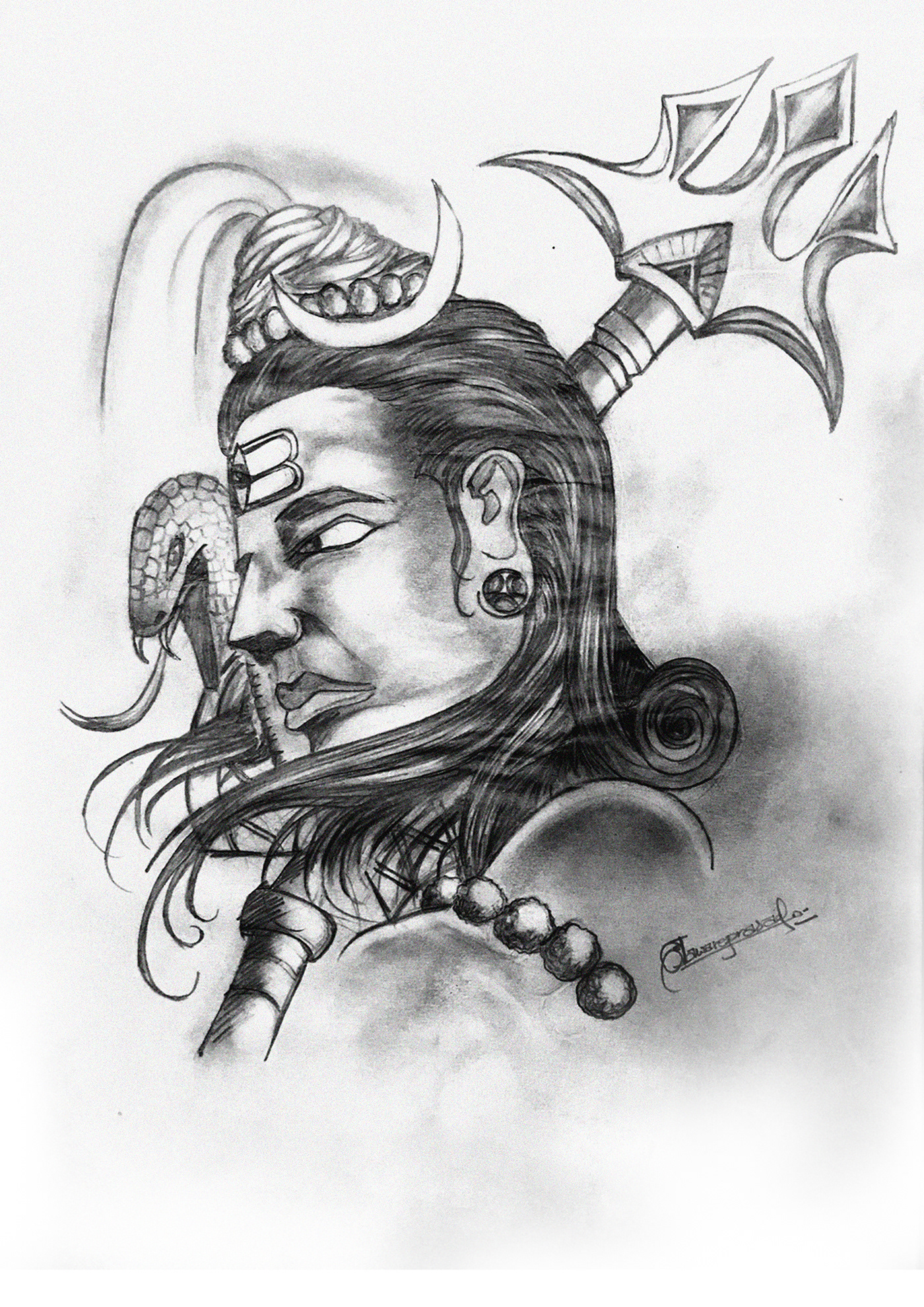 Paper Lord Krishna Pencil Sketch