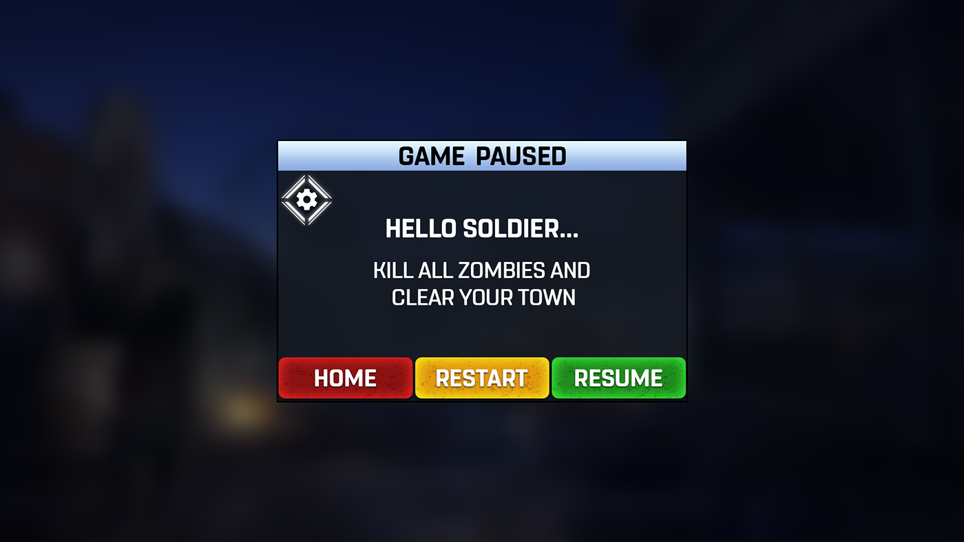 FPS shooting game user interface UI/UX user experience game ui GUI zombie vector game