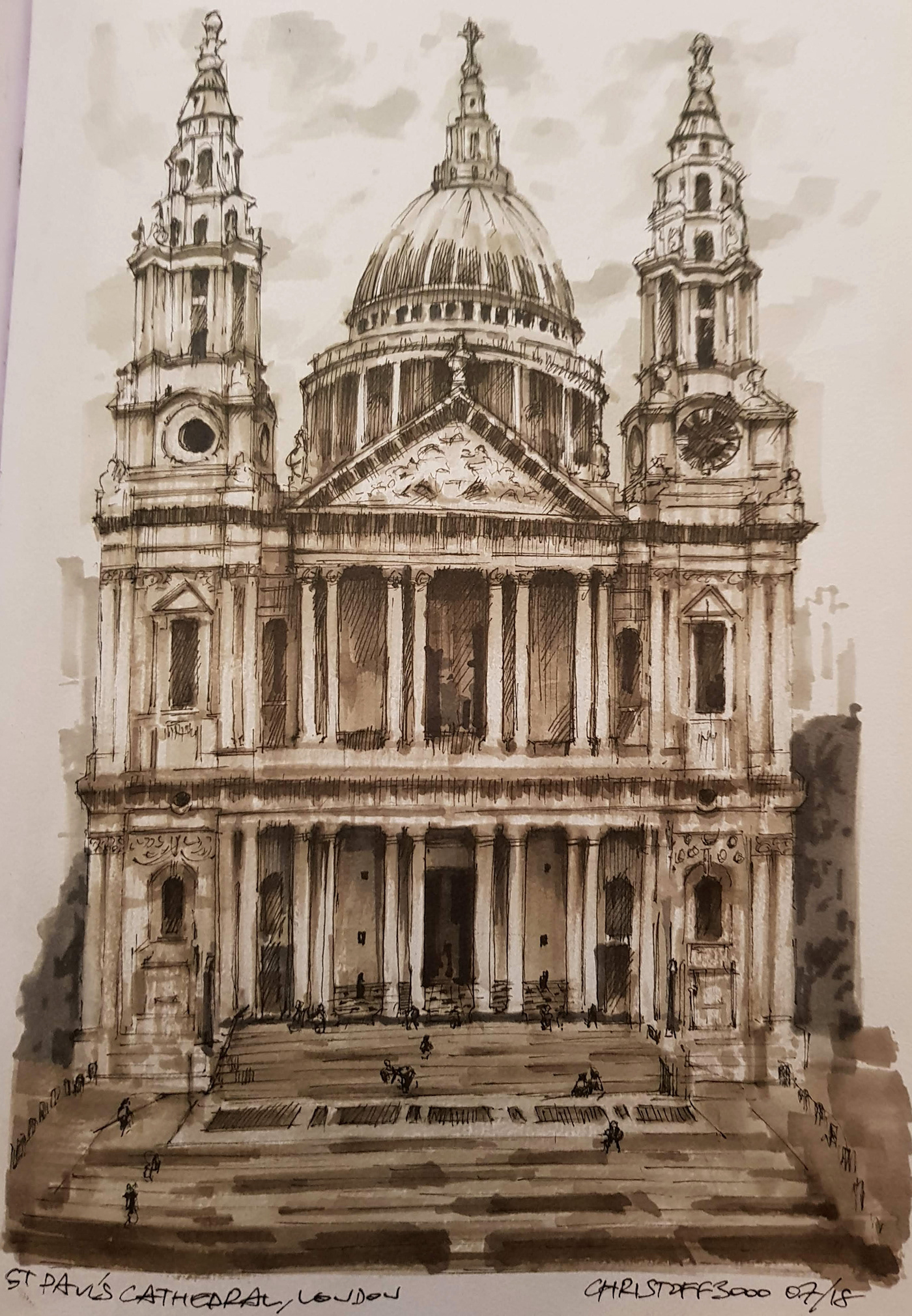 St Paul's Cathedral London architecture Architectural Drawing ink drawing cityscape churches cathedral