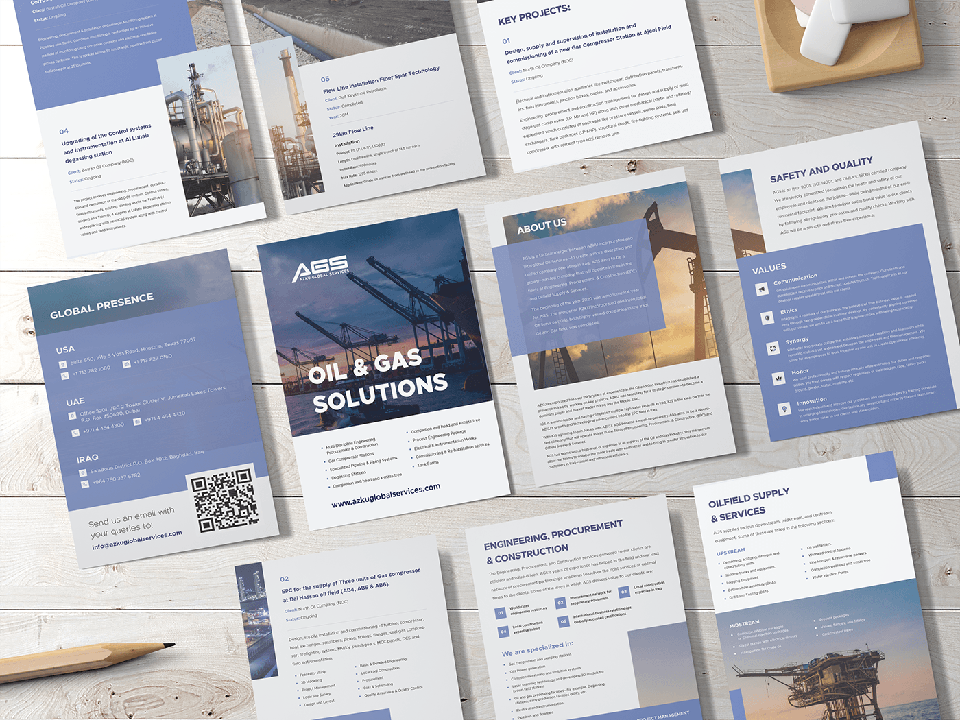 brochure print typography   Flyer Design Graphic Designer marketing   visual identity gas & oil