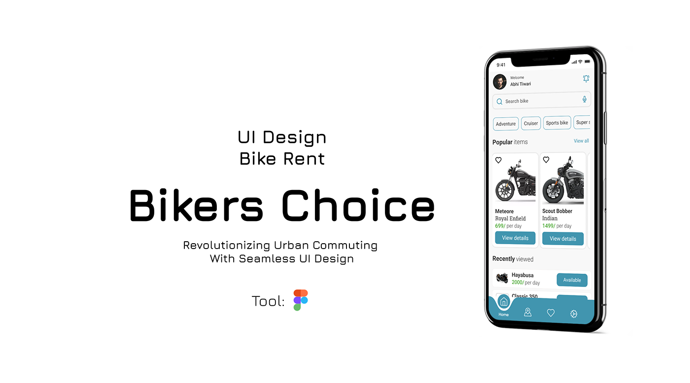 ui design UI/UX UI ux Bike Mobile app Figma design payment designer