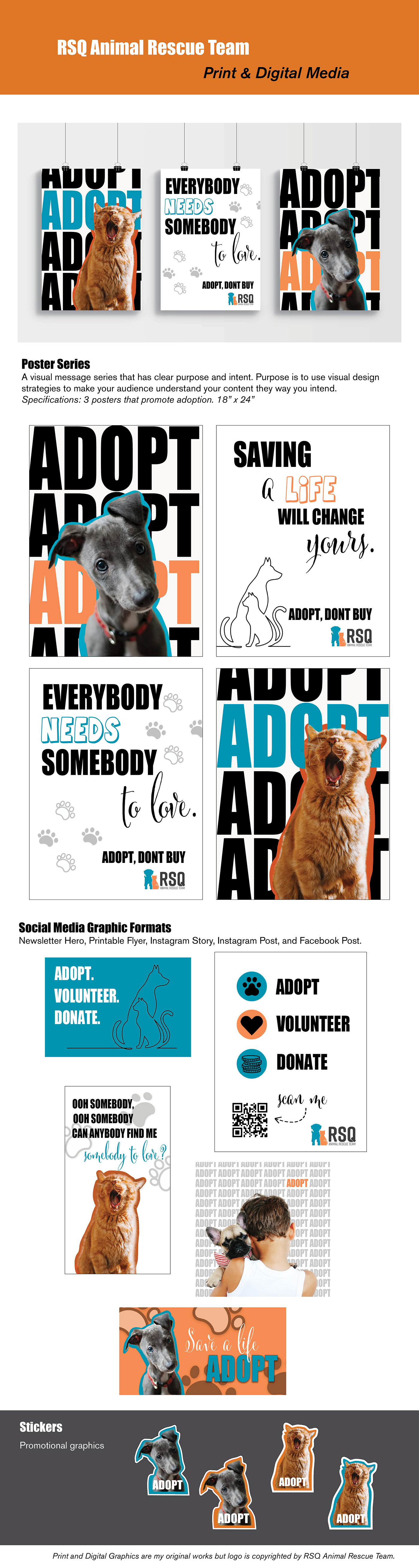 Advertising  animal rescue marketing   non-profit poster print Social media post stickers