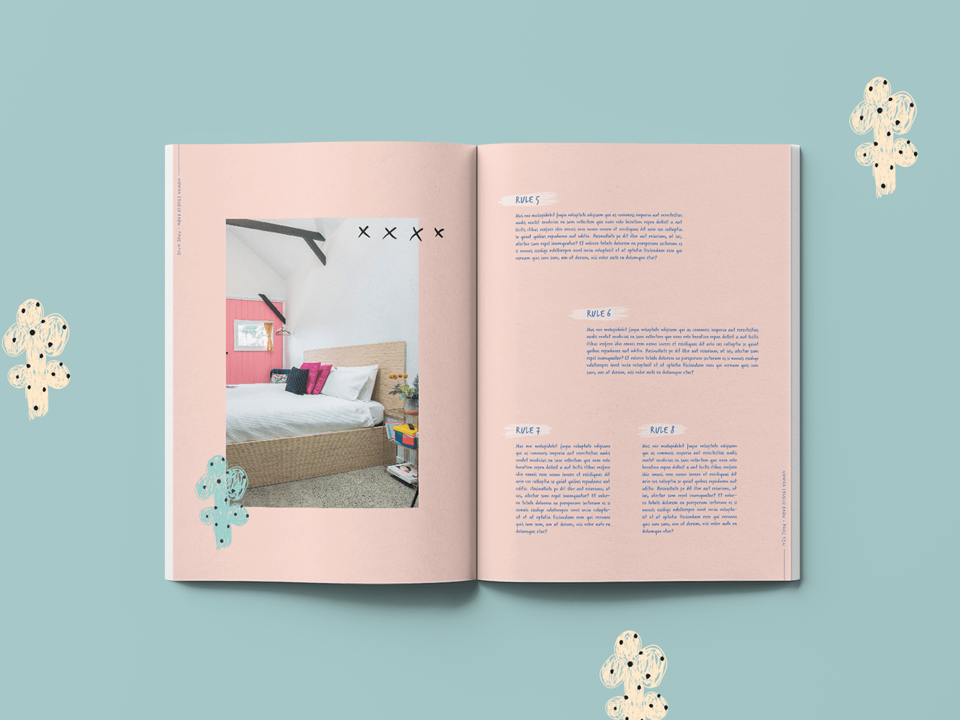 airbnb book Colourful  creative design editorial guestbook InDesign Layout