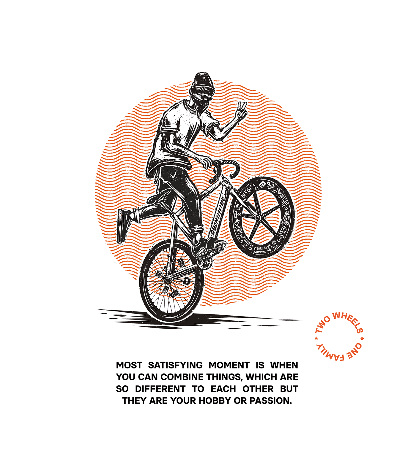 Bike Cycling extreme fixed gear ILLUSTRATION  personal t-shirt Urban dtg Merch