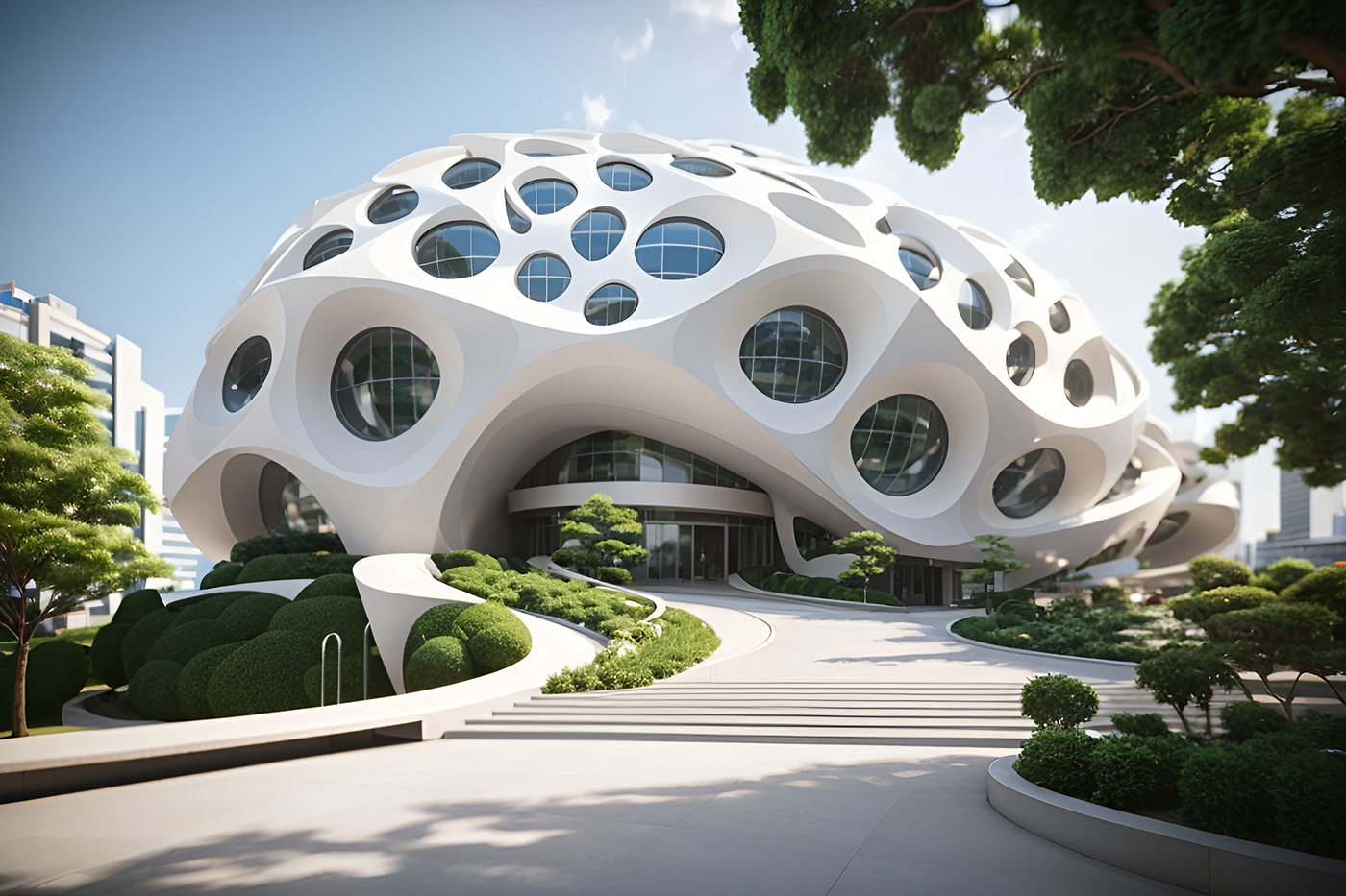 museum concept art Bangkok parametric architecture Render design ai Digital Art  concept