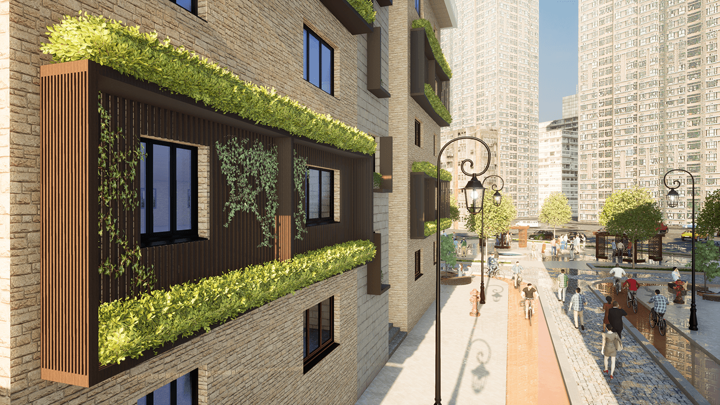 architecture visualization modern design Landscape 3D Render exterior Nature Urban city planning