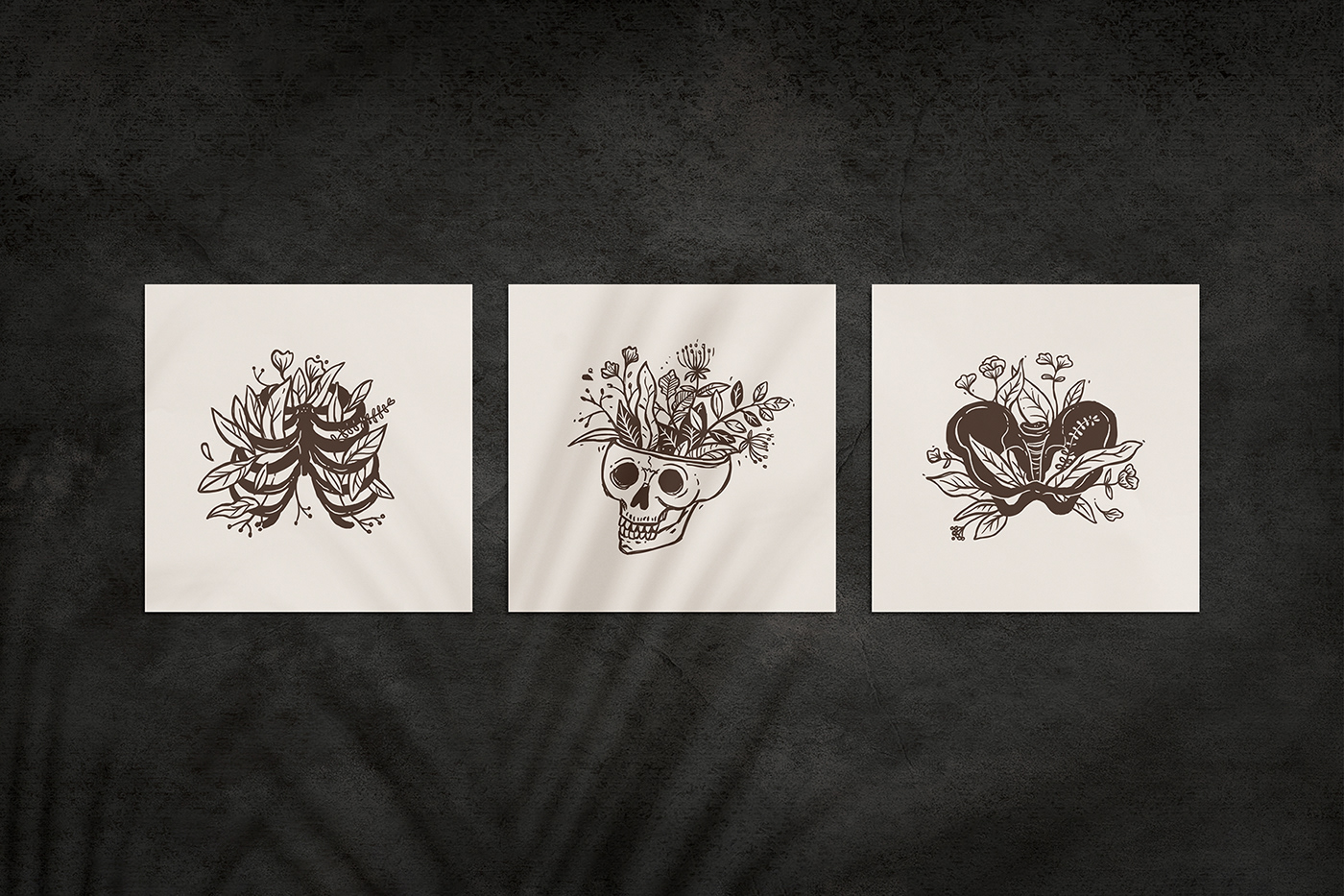 black and white branding  Drawing  Flowers hand drawn logo monochrome sketch