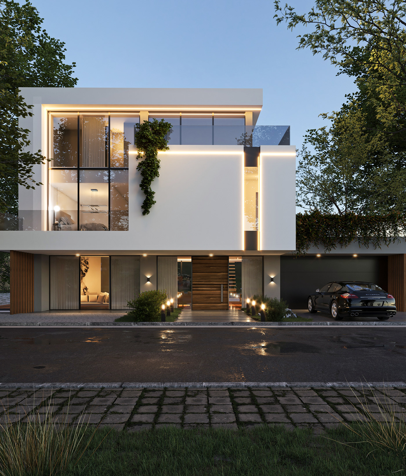 architecture exterior Villa visualization vray modern Render 3ds max CGI archviz