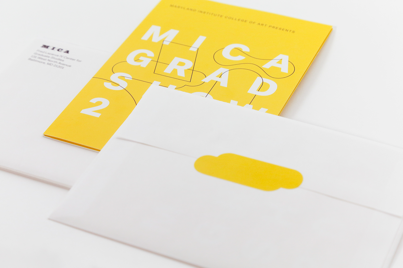 branding  graphic design  yellow identity logo MICA MICA grad show Web Design  print design  adobeawards