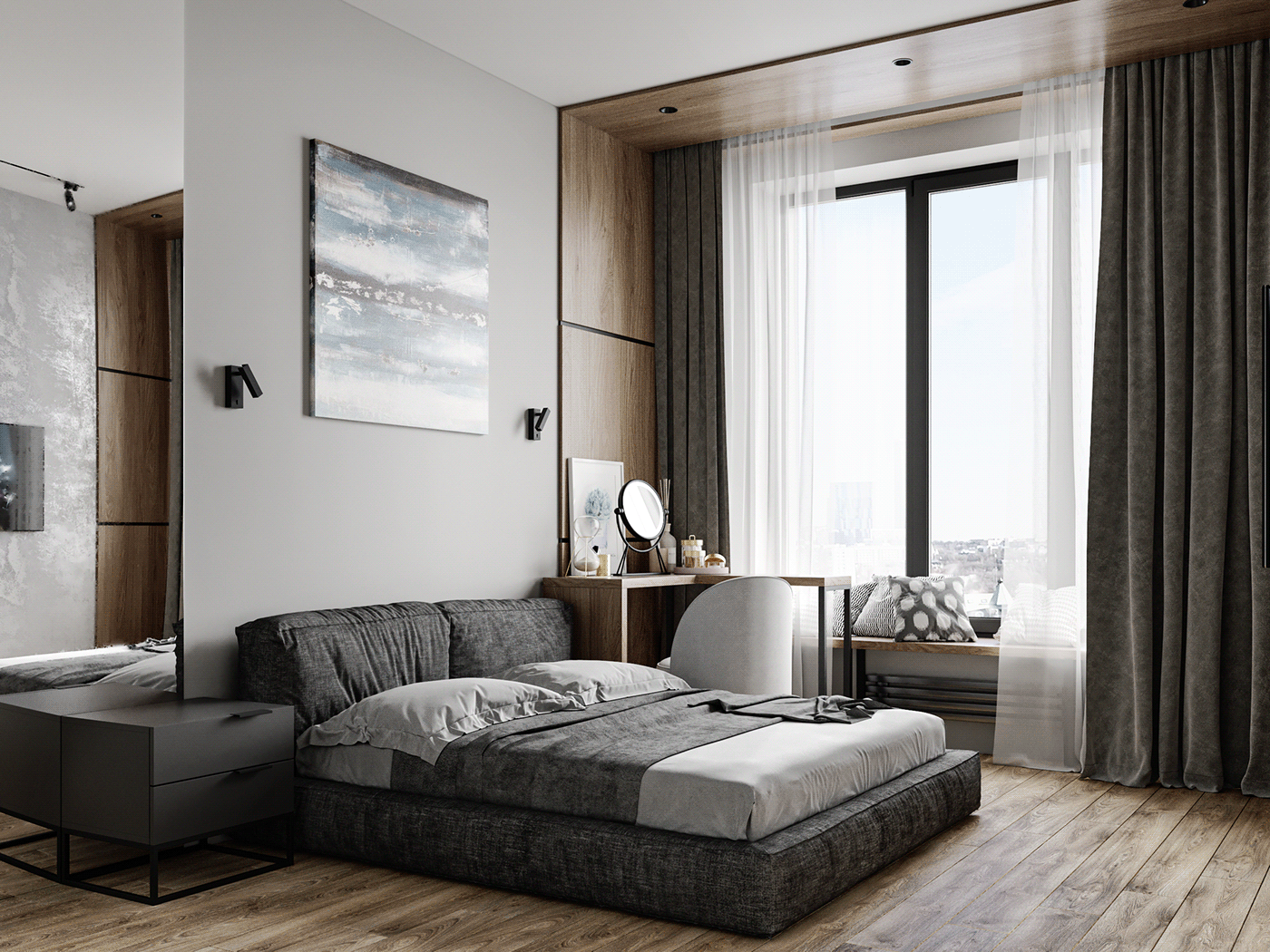 3D apartment architecture bedroom design Interior interior design  modern room visualization