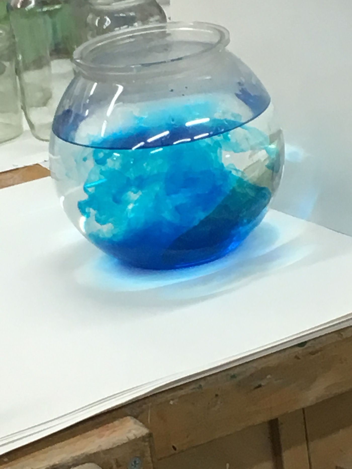 blue red water ink bowl Ink bowl