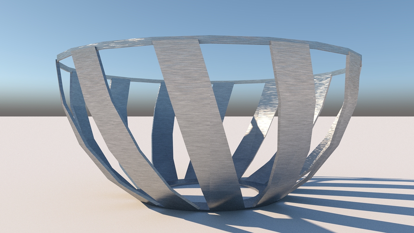 Tazón Canasta bowl diseño design decoracion decoration 3D vray SketchUP