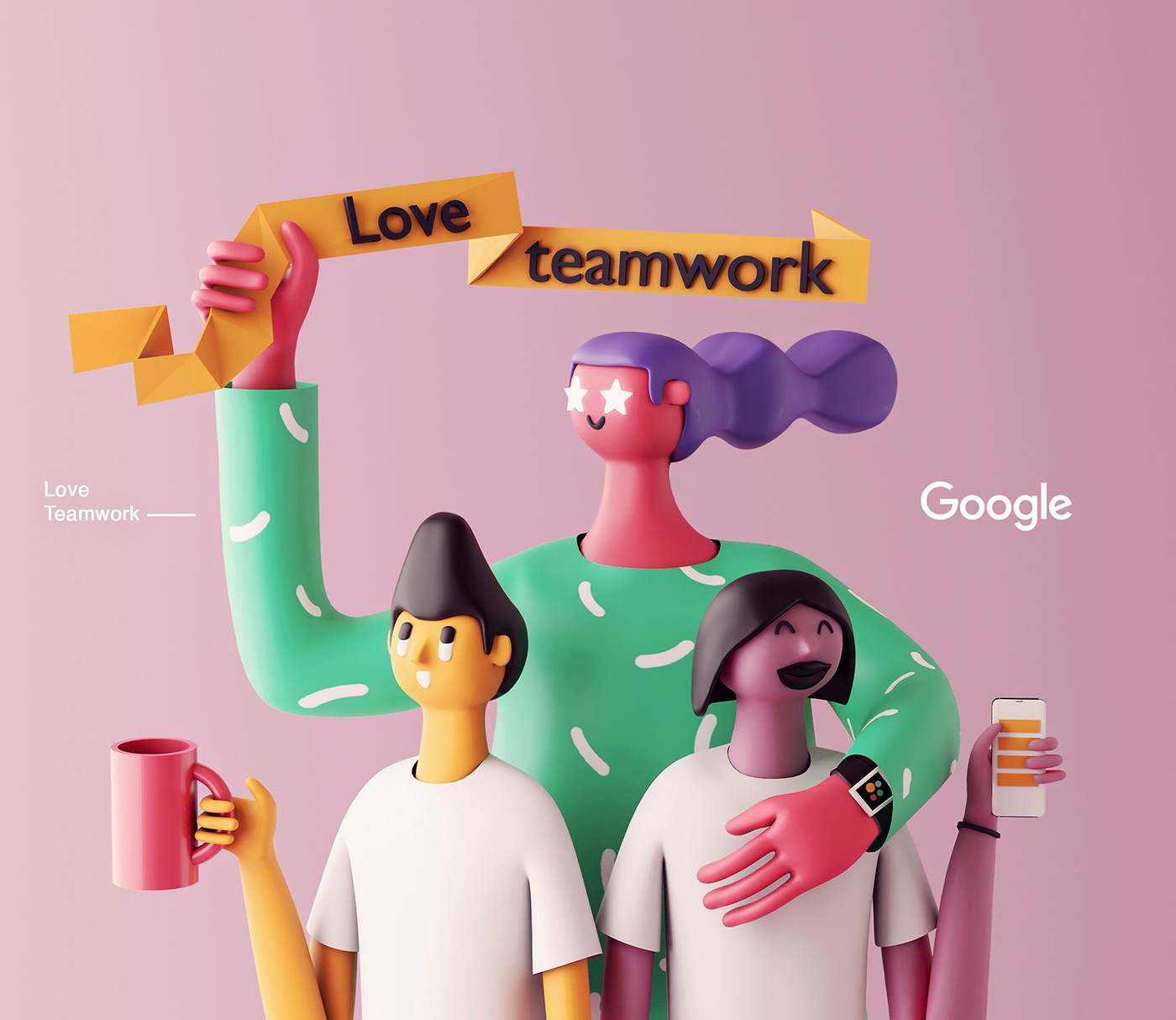 google sticker cinema4d Character design inspiration adobe ILLUSTRATION  creative octane