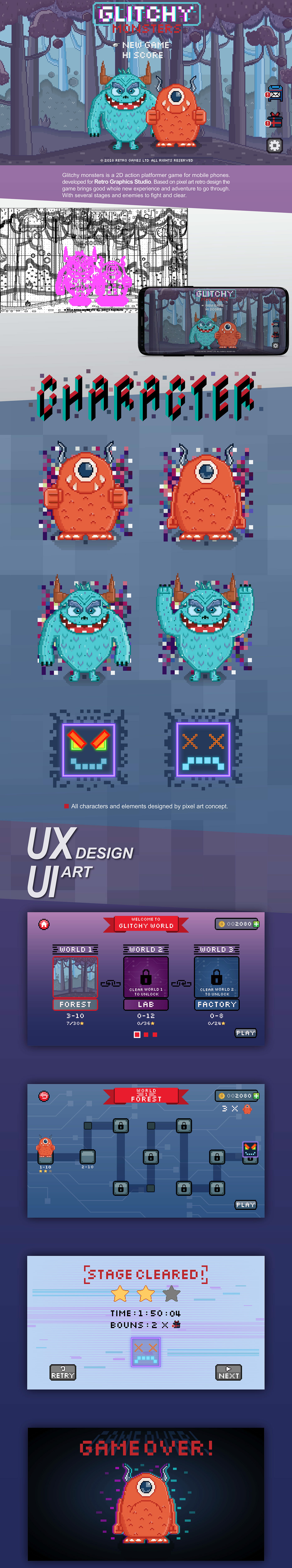 UX design game design  video game Pixel art 8 bit platformer mobile game ui design Ahmed Gamal احمد جمال
