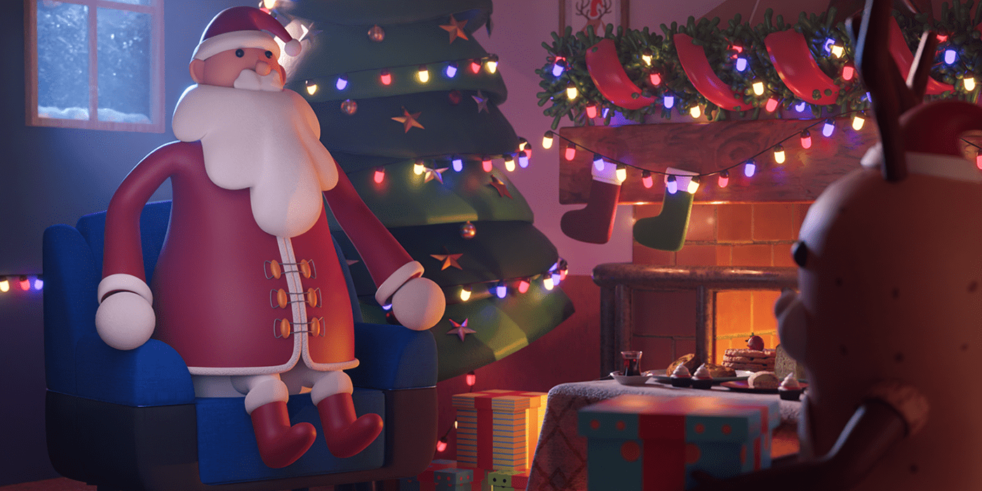3D 3dcharacter 3dmodeling animation  blender Christmas Holiday merrychristmas motion graphics  santa