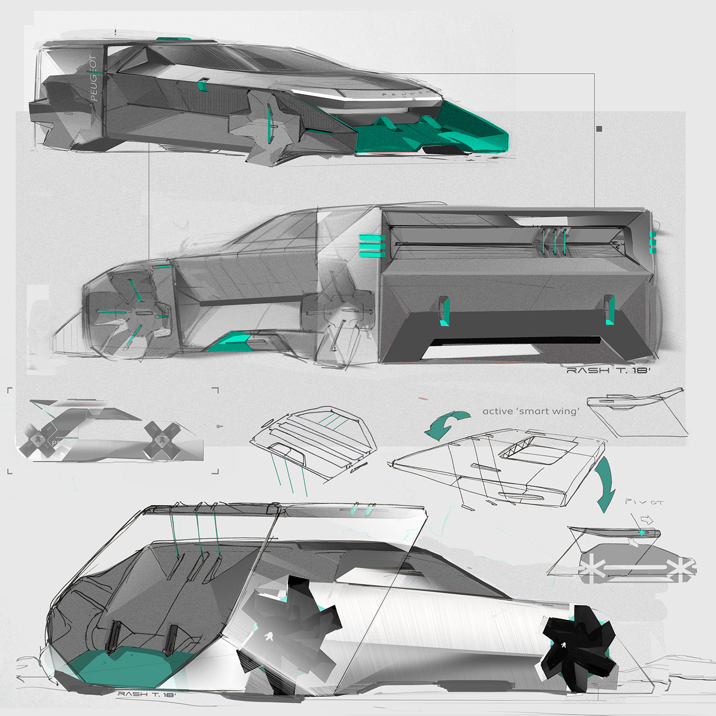 cardesign Automotive design doodles Cars concept car PEUGEOT Render sketches pikes peak Noai