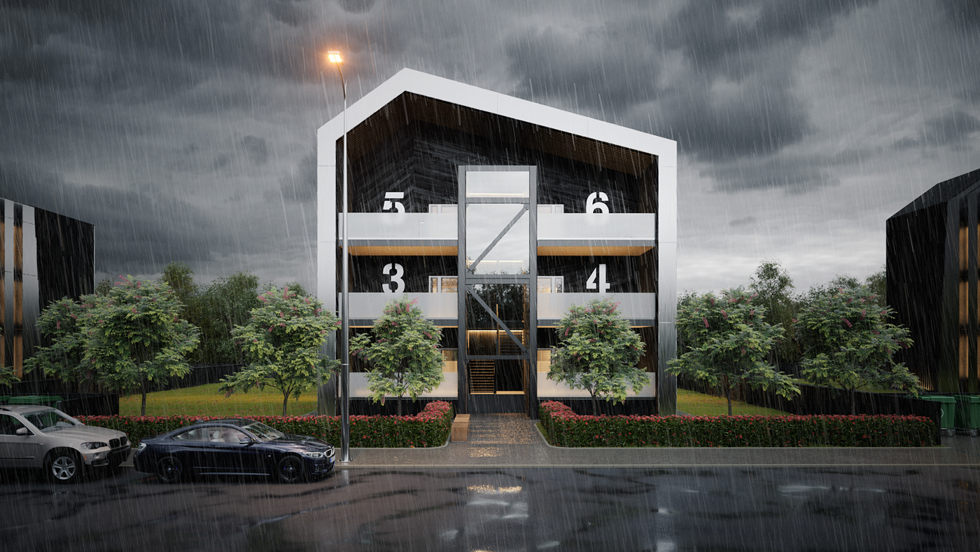 norway exterior 3d Visualizations house idea BlackBell
