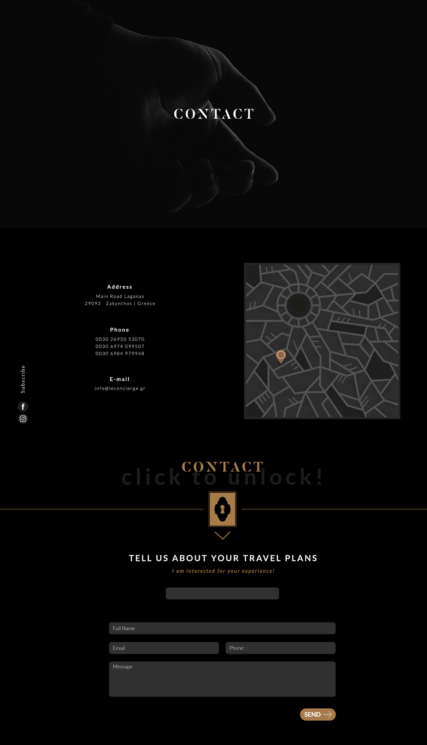 brochure concierge elegant luxury magazine Travel UI Web Design  Website zakynthos