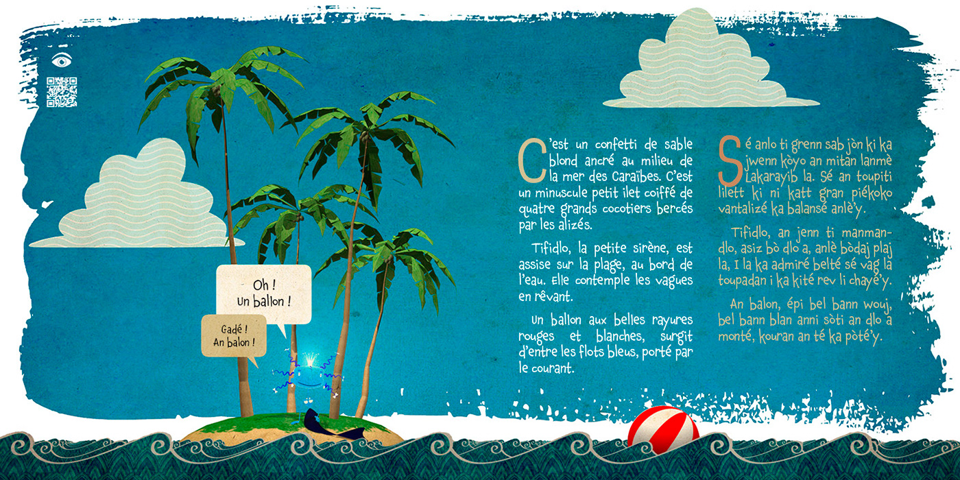 animation  children book ILLUSTRATION  interactif jeu Livre Jeunesse mer Multimedia  Ocean qr-code