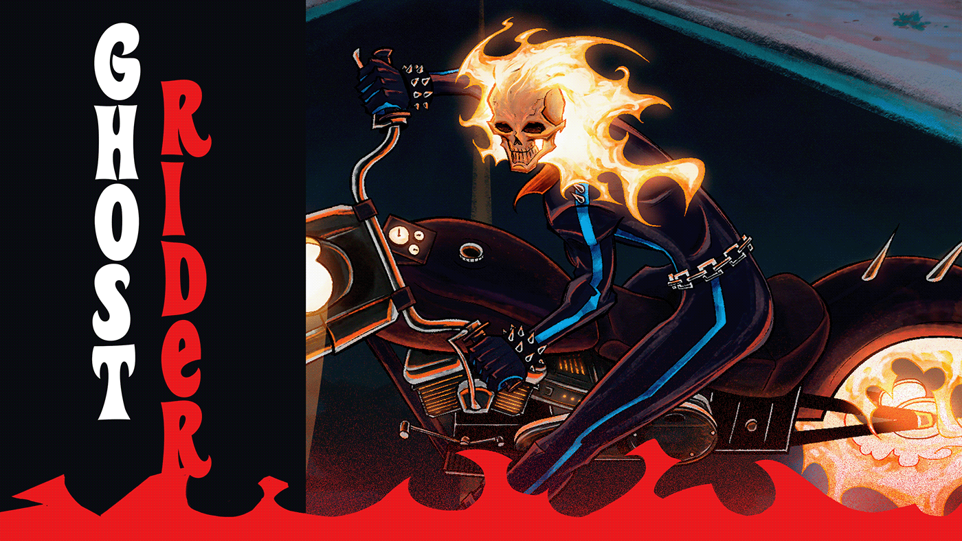 ghost rider fanart marvel comic Marvel snap Collaboration card game concept art Character design  collab snap