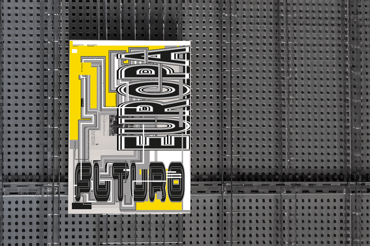 experimental typographic poster with the theme of europe and the future