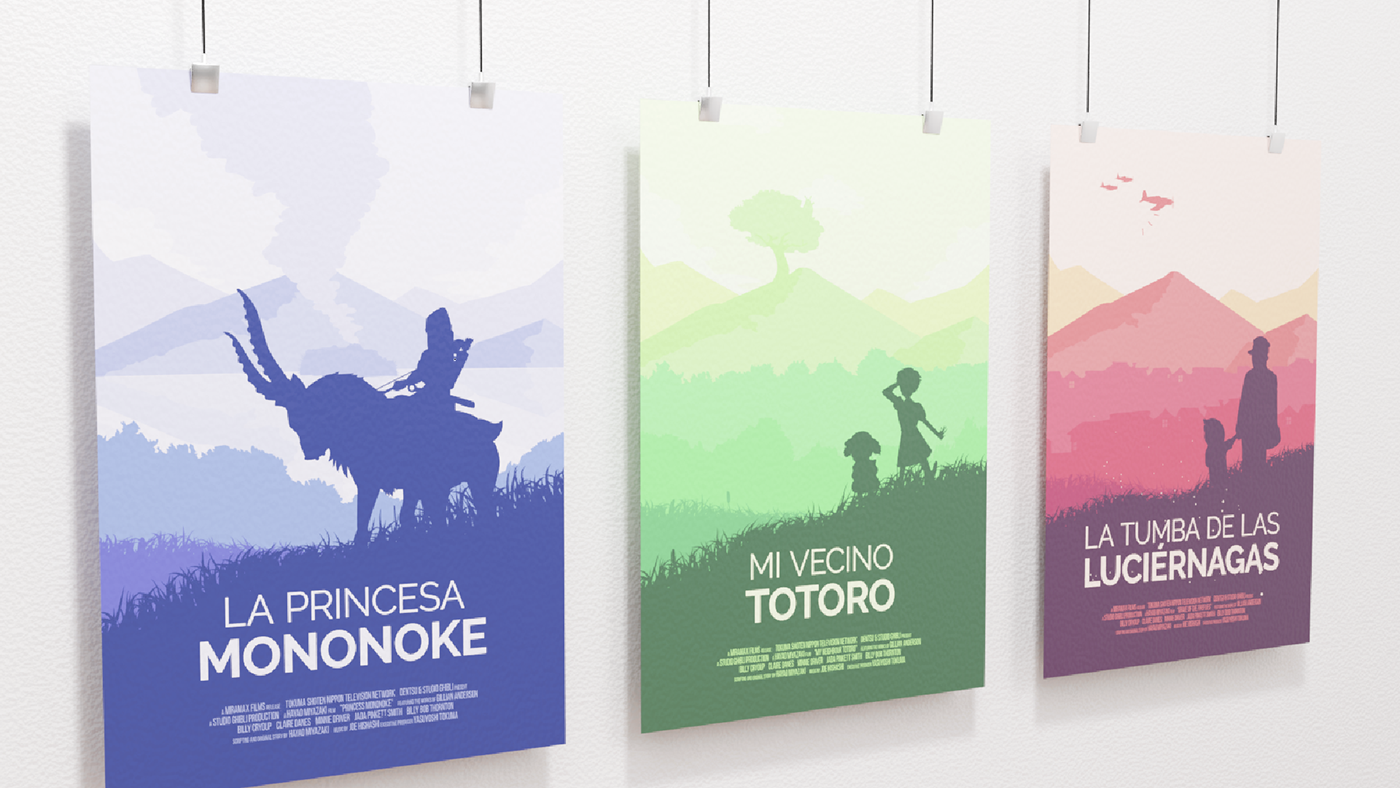 Mononoke totoro fireflies miyazaki Ghibli Movies peliculas cartel