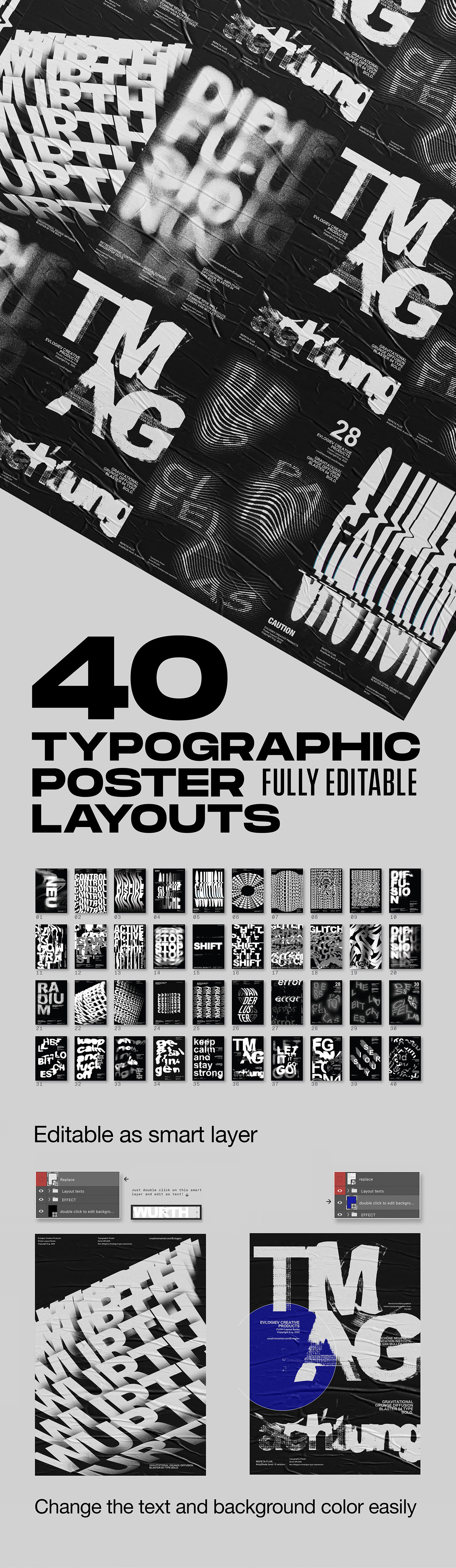 DISTORTED font Glitch Mockup poster poster layout type typographic poster typography  