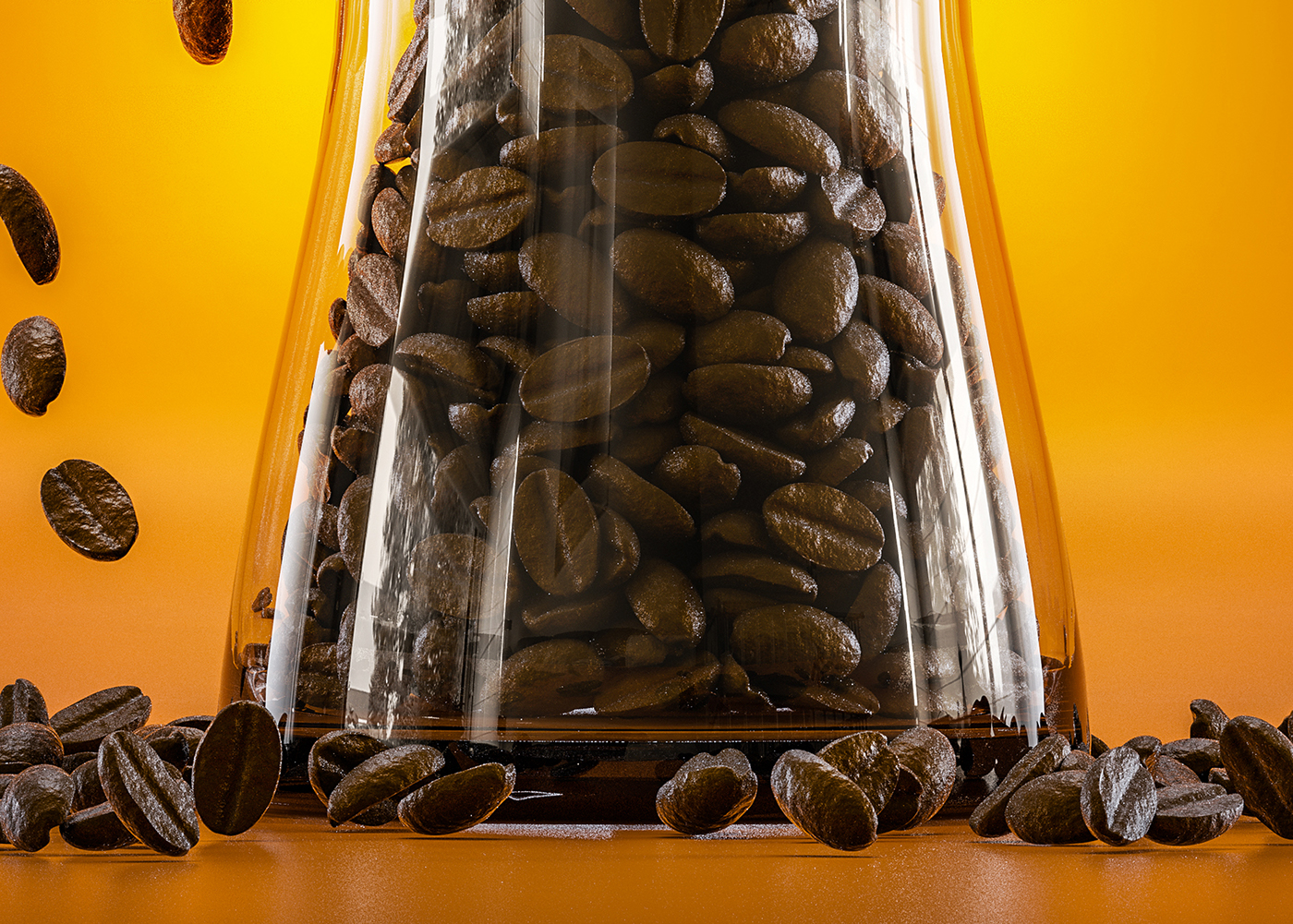 bean Coffee 3D retouch Render compositing
