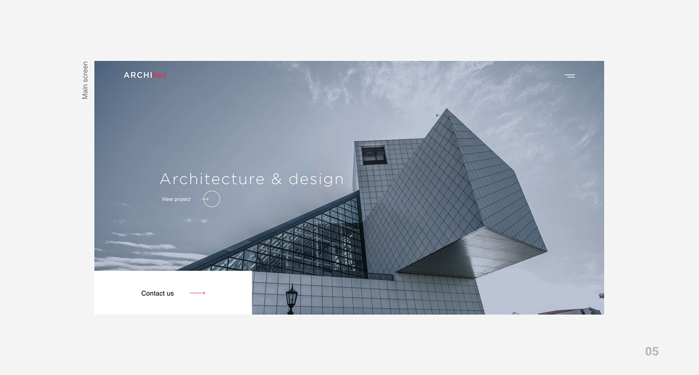 architecture concept ux UI Web Interior design studio Minimalism building