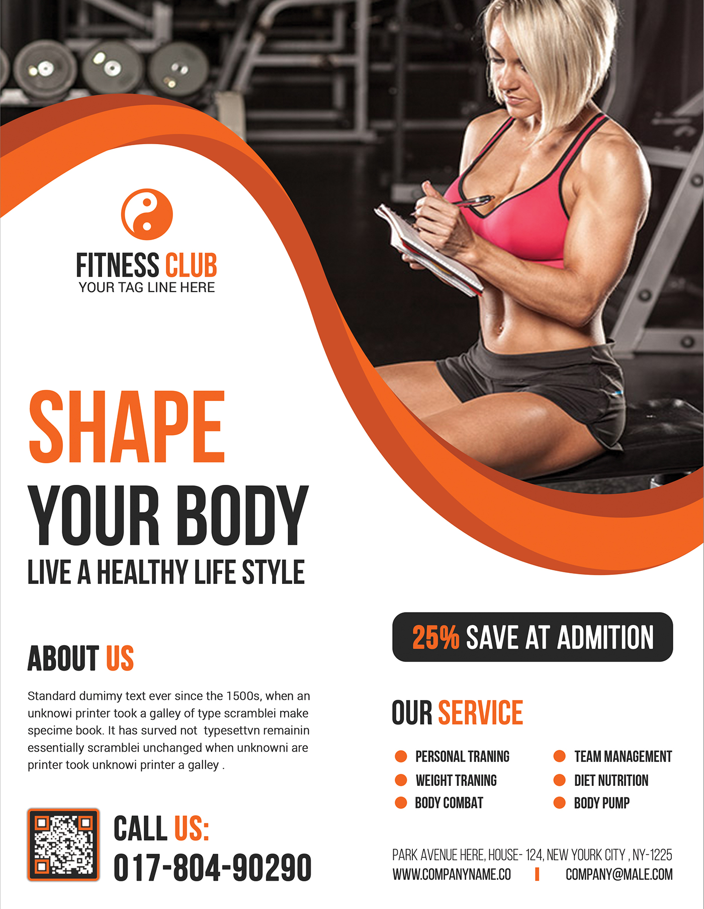 a4 flyer Aerobics beauty business clean flyer commercial corporate creative exercise