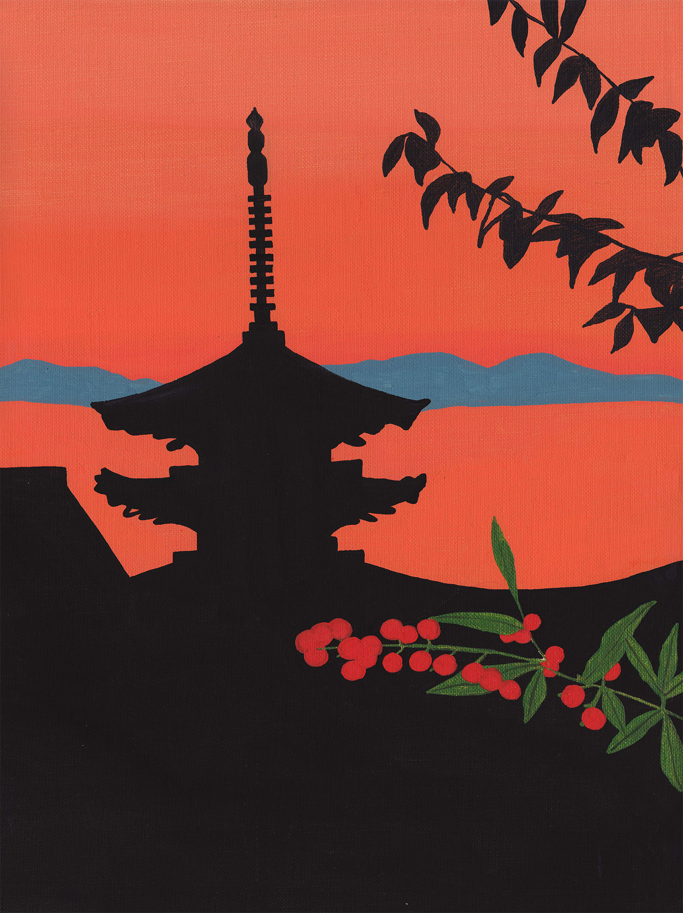 art artwork ILLUSTRATION  Illustrator Kamogawa kyoto japan Landscape scenery Exhibition 
