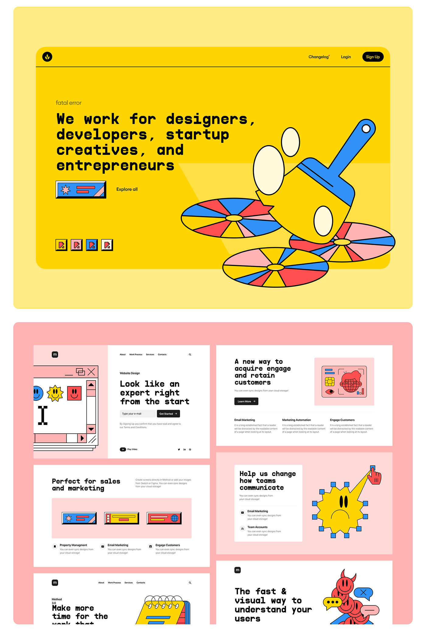 app bright contrast design error illustrations outline UI uxui Web