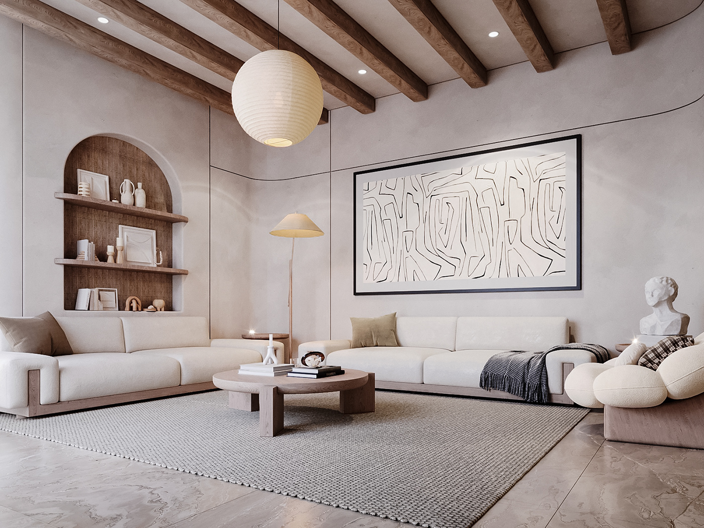 rustic CGI 3D Render interior design  living room architecture archviz 3ds max corona