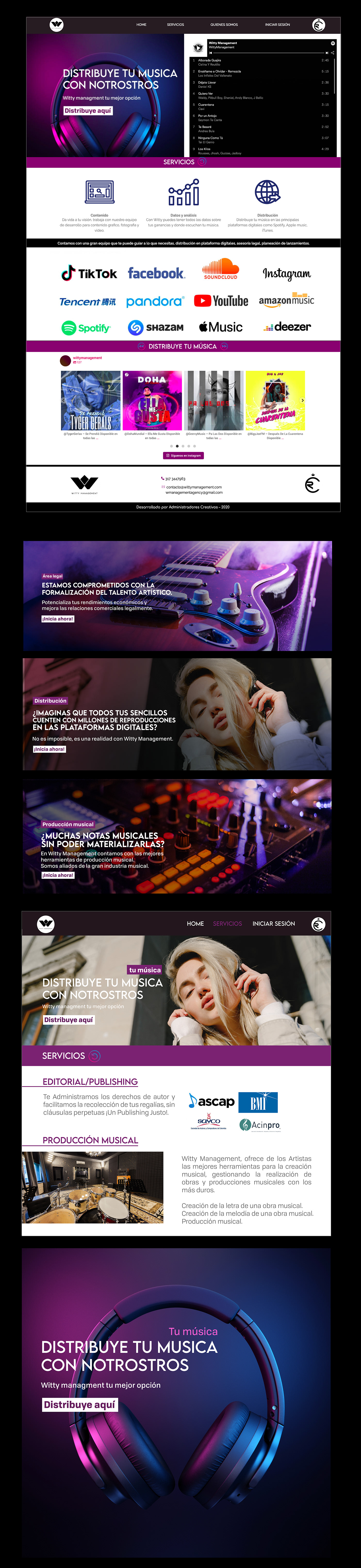 desarrollo web digital Diseño web elementor pro musica pagina web sitio web ux