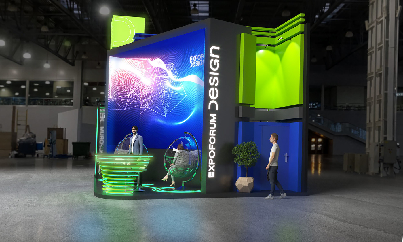neon lights Cyberpunk concept art futuristic 3D architecture screen parametric hightech