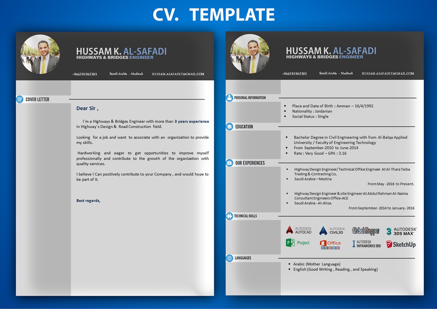 CV template free PPT
