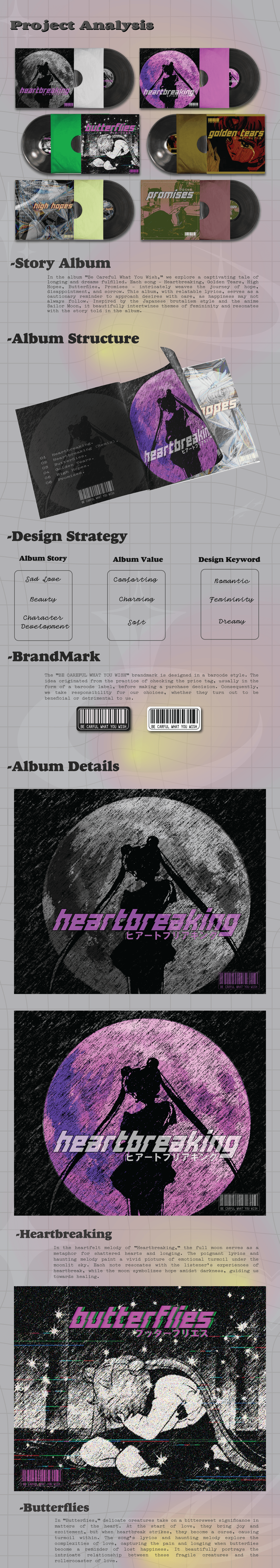 Music Packaging Brutalism japanese sailor moon anime graphic design  music